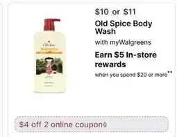 Walgreens Old Spice Body Wash offer