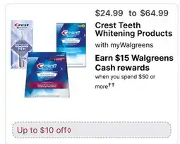 Walgreens Crest Teeth Whitening Products offer