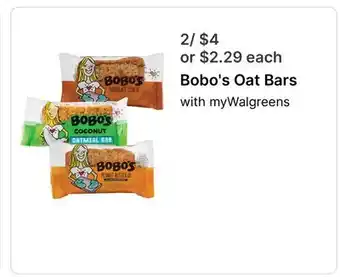 Walgreens Bobo's Oat Bars offer