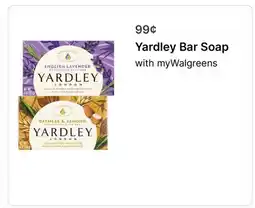 Walgreens Yardley Bar Soap offer