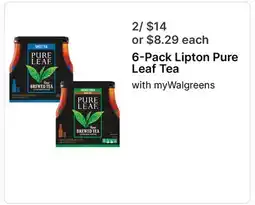 Walgreens 6-Pack Lipton Pure Leaf Tea offer