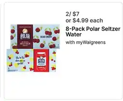 Walgreens 8-Pack Polar Seltzer Water offer