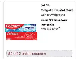Walgreens Colgate Dental Care offer