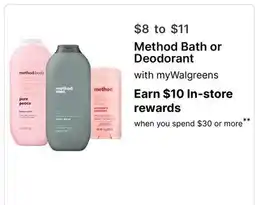 Walgreens Method Bath or Deodorant offer
