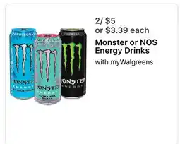 Walgreens Monster or NOS Energy Drinks offer