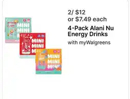 Walgreens 4-Pack Alani Nu Energy Drinks offer