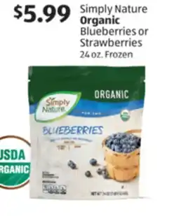 Aldi Simply Nature Organic Blueberries or Strawberries offer