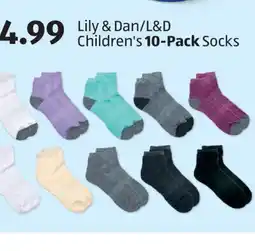 Aldi Lily & Dan/L&D Children's 10-Pack Socks offer