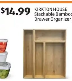 Aldi KIRKTON HOUSE Stackable Bamboo Drawer Organizer offer