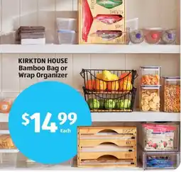 Aldi KIRKTON HOUSE Bamboo Bag or Wrap Organizer offer