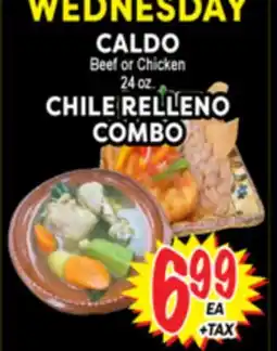Superior Grocers CALDO Beef or Chicken 24 oz. CHILE RELLENO offer