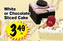 Superior Grocers White or Chocolate or Chocolate Sliced Cake offer