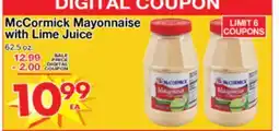 Superior Grocers McCormick Mayonnaise with Lime Juice offer