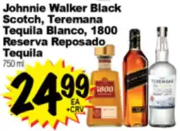 Superior Grocers Johnnie Walker Black Scotch, Teremana Tequila Blanco, 1800 Reserva Reposado Tequila offer