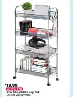 Grocery Outlet 4-Tier Rolling Metal Storage Cart offer