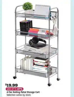 Grocery Outlet 4-Tier Rolling Metal Storage Cart offer