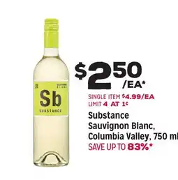 Grocery Outlet Substance Sauvignon Blanc, Columbia Valley offer