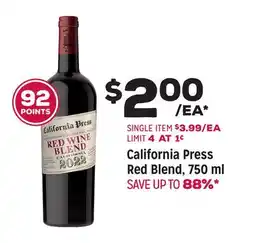 Grocery Outlet California Press Red Blend offer
