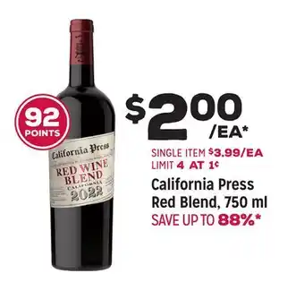 Grocery Outlet California Press Red Blend offer