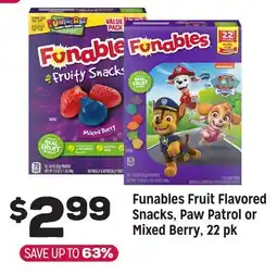 Grocery Outlet Funables Fruit Flavored Snacks, Paw Patrol or Mixed Berry, 22 pk offer