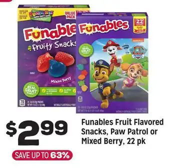 Grocery Outlet Funables Fruit Flavored Snacks, Paw Patrol or Mixed Berry, 22 pk offer