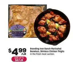 Grocery Outlet Branding Iron Ranch Marinated Boneless, Skinless Chicken Thighs offer