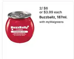 Walgreens Buzzballz, 187ml offer