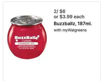 Walgreens Buzzballz, 187ml offer