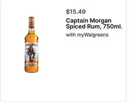 Walgreens Captain Morgan Spiced Rum, 750ml offer
