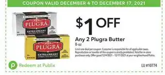 Publix Plugra Butter offer