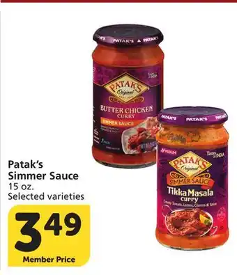 Vons Patak's Simmer Sauce offer
