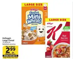 Vons Kellogg's Large Cereal offer
