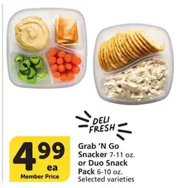 Vons Grab'N Go Snacker 7-11 oz. or Duo Snack Pack 6-10 oz offer