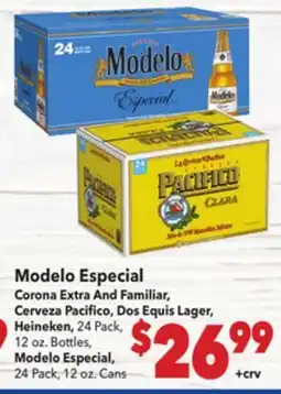 Vallarta Supermarkets Modelo Especial Corona Extra And Familiar, Cerveza Pacifico, Dos Equis Lager, Heineken offer