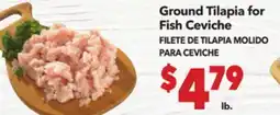 Vallarta Supermarkets Ground Tilapia for Fish Ceviche / FILETE DE TILAPIA MOLIDO PARA CEVICHE offer