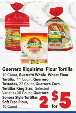 Vallarta Supermarkets Guerrero Riquisima Flour Tortilla offer