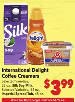 Vallarta Supermarkets International Delight Coffee Creamers offer