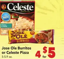 Vallarta Supermarkets Jose Ole Burritos or Celeste Pizza offer
