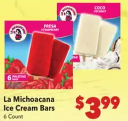 Vallarta Supermarkets La Michoacana Ice Cream Bars offer