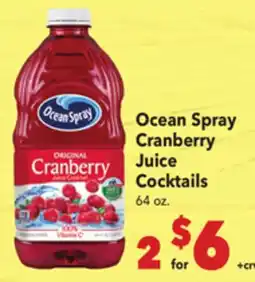 Vallarta Supermarkets Ocean Spray Cranberry Juice Cocktails offer