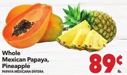Vallarta Supermarkets Whole Mexican Papaya, Pineapple / PAPAYA MEXICANA ENTERA offer