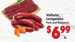 Vallarta Supermarkets Vallarta Longaniza Pork and Habanero offer