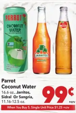 Vallarta Supermarkets Parrot Coconut Water offer