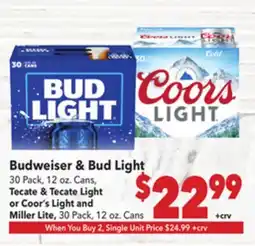 Vallarta Supermarkets Budweiser & Bud Light offer