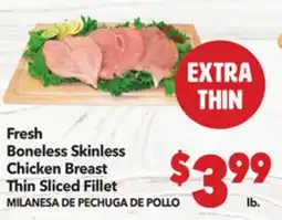 Vallarta Supermarkets Fresh Boneless Skinless Chicken Breast Thin Sliced Fillet / MILANESA DE PECHUGA DE POLLO offer