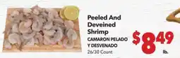 Vallarta Supermarkets Peeled And Deveined Shrimp / CAMARON PELADO Y DESVENADO offer