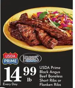 Pavilions USDA Prime Black Angus Beef Boneless Short Ribs or Flanken Ribs offer