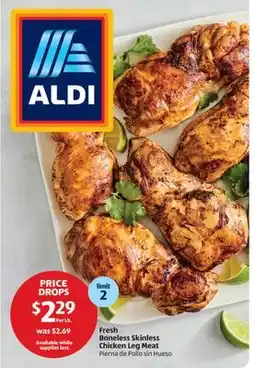 Aldi Fresh Boneless Skinless Chicken Leg Meat offer