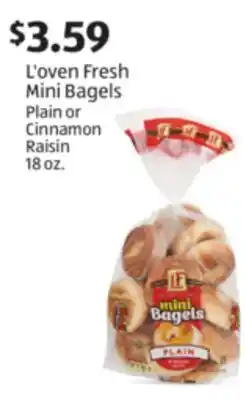 Aldi L'oven Fresh Mini Bagels offer