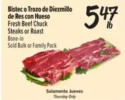 El Super Fresh Fresh Beef Chuck Steaks or Roast offer